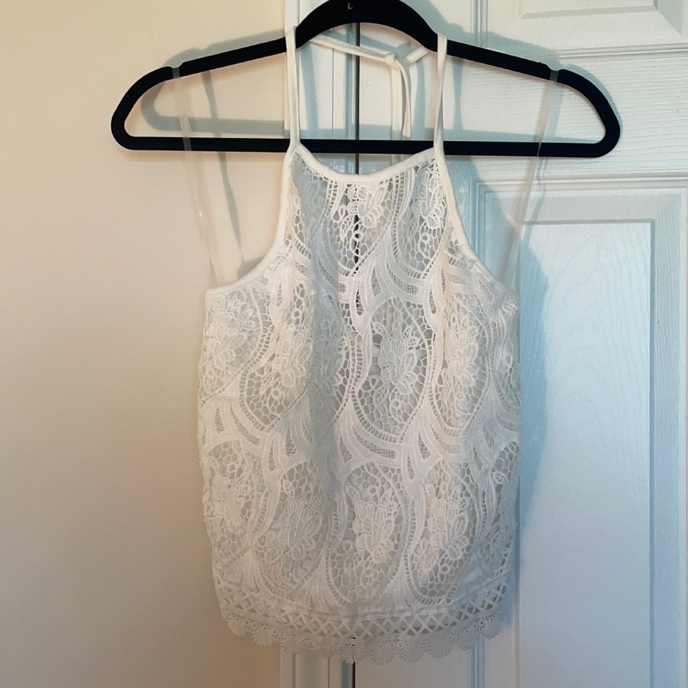 White Lace Halter Top